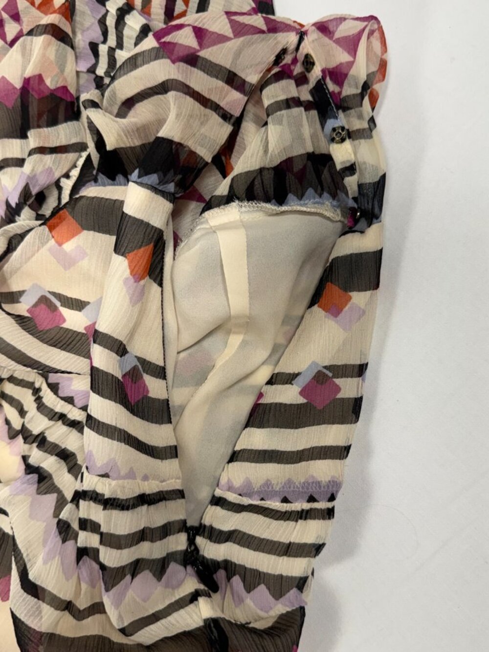 BCBGMaxAzria Rory Silk Aztec Print Off-Shoulder Mini Dress Size S Small - Picture 9 of 9